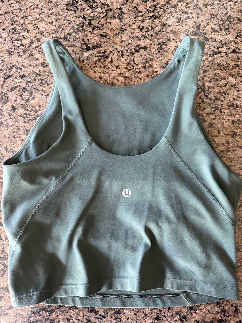 lululemon athletica Olive Green Scoop Neck Crop Tank